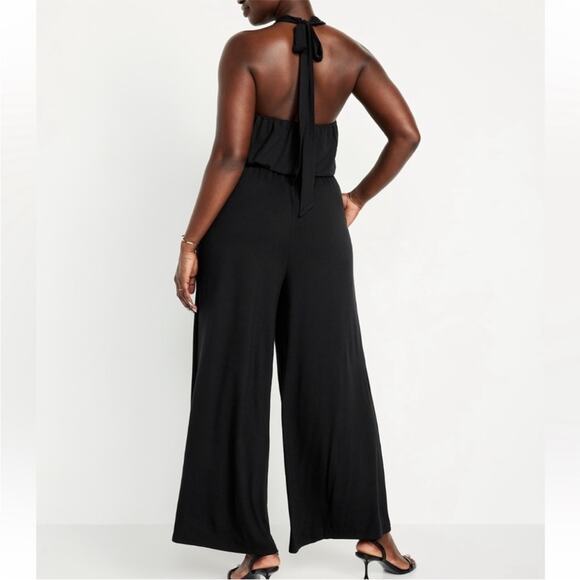 Old Navy black Waist-Defined Halter Jumpsuit - Picture 9 of 16